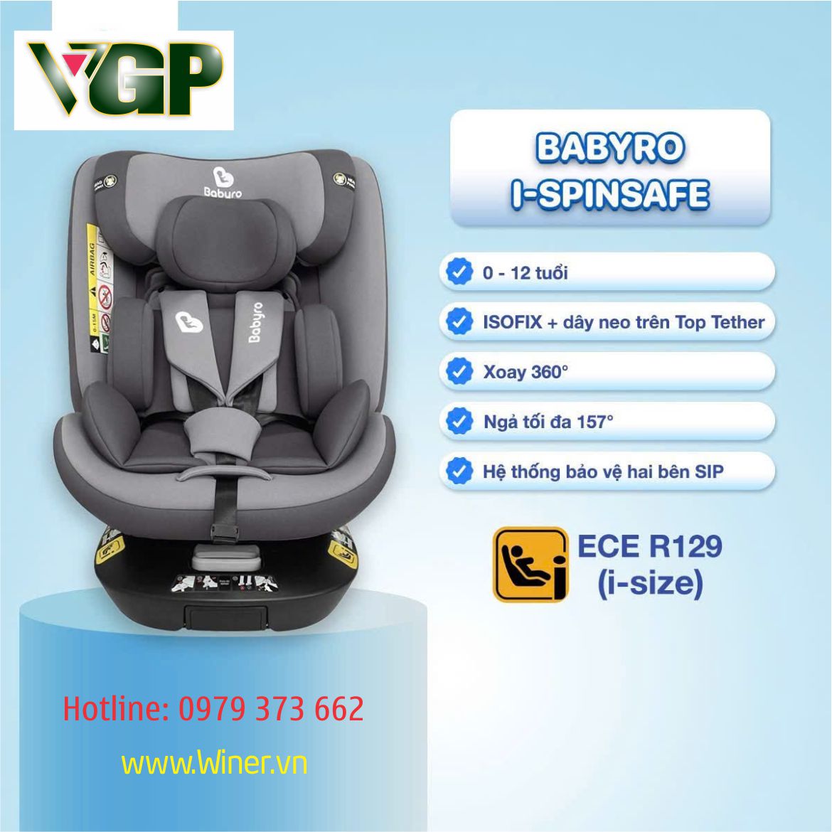 Đại lý Ghế Ô tô cho bé Babyro tại Gia Lai Đắk Lắk